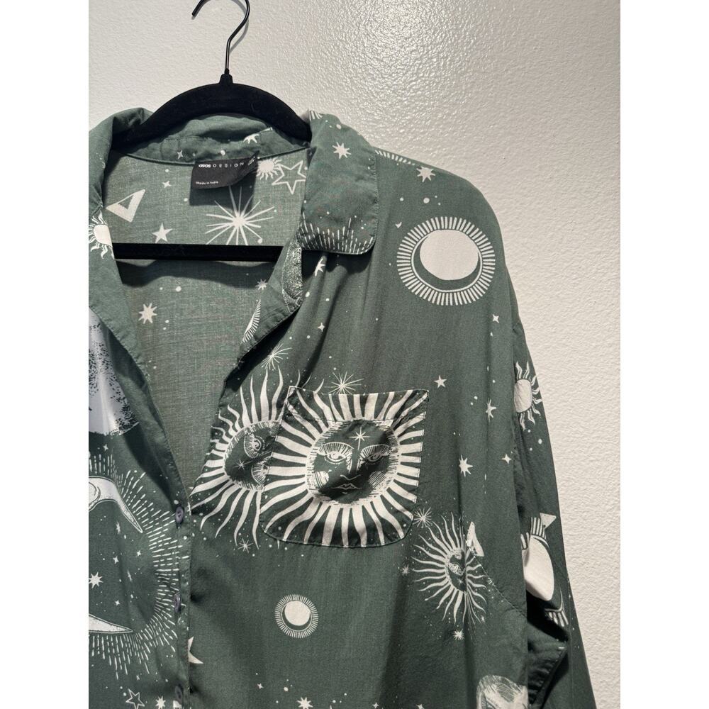 ASOS Design Size US8 Celestial Button Front Top G… - image 2